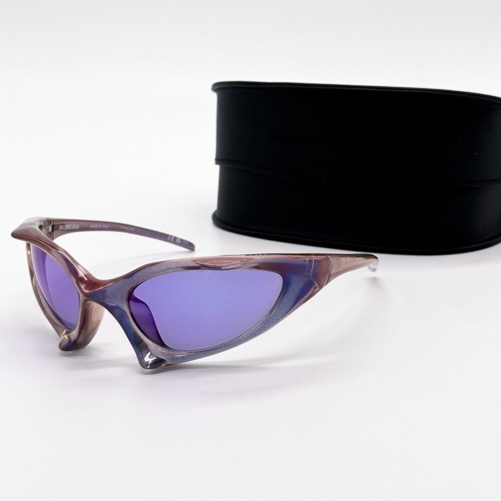 NEW BALENCIAGA SUNGLASSES BB0352S 002 PURPLE UNISEX EYEWEAR